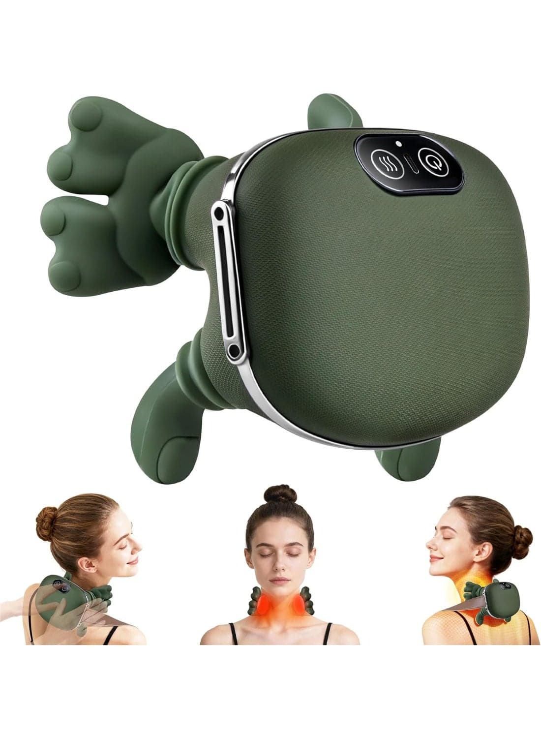 Electric Neck & Shoulder Massager with Kneading Hand Simulation – Deep Tissue Back Massage Device with Heat, Adjustable Straps, Pain Relief for Neck, Shoulders & Upper Back