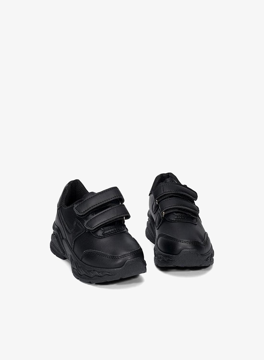 Black Dual Velcro School Sneakers for Kids