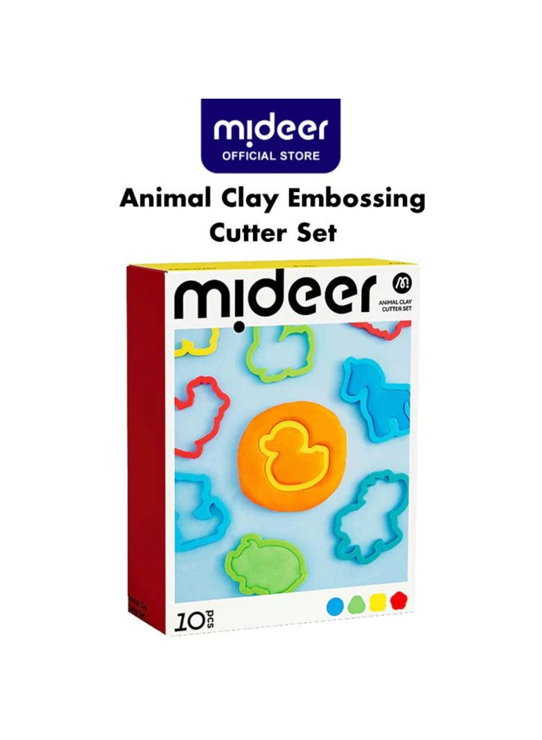 Animal Clay Embossing Cutter Set for Kids – 10 Piece Playdough & Clay Tool Kit – Educational Animal Shape Cutters – Creative Arts & Crafts Toys for Toddlers Ages 3+