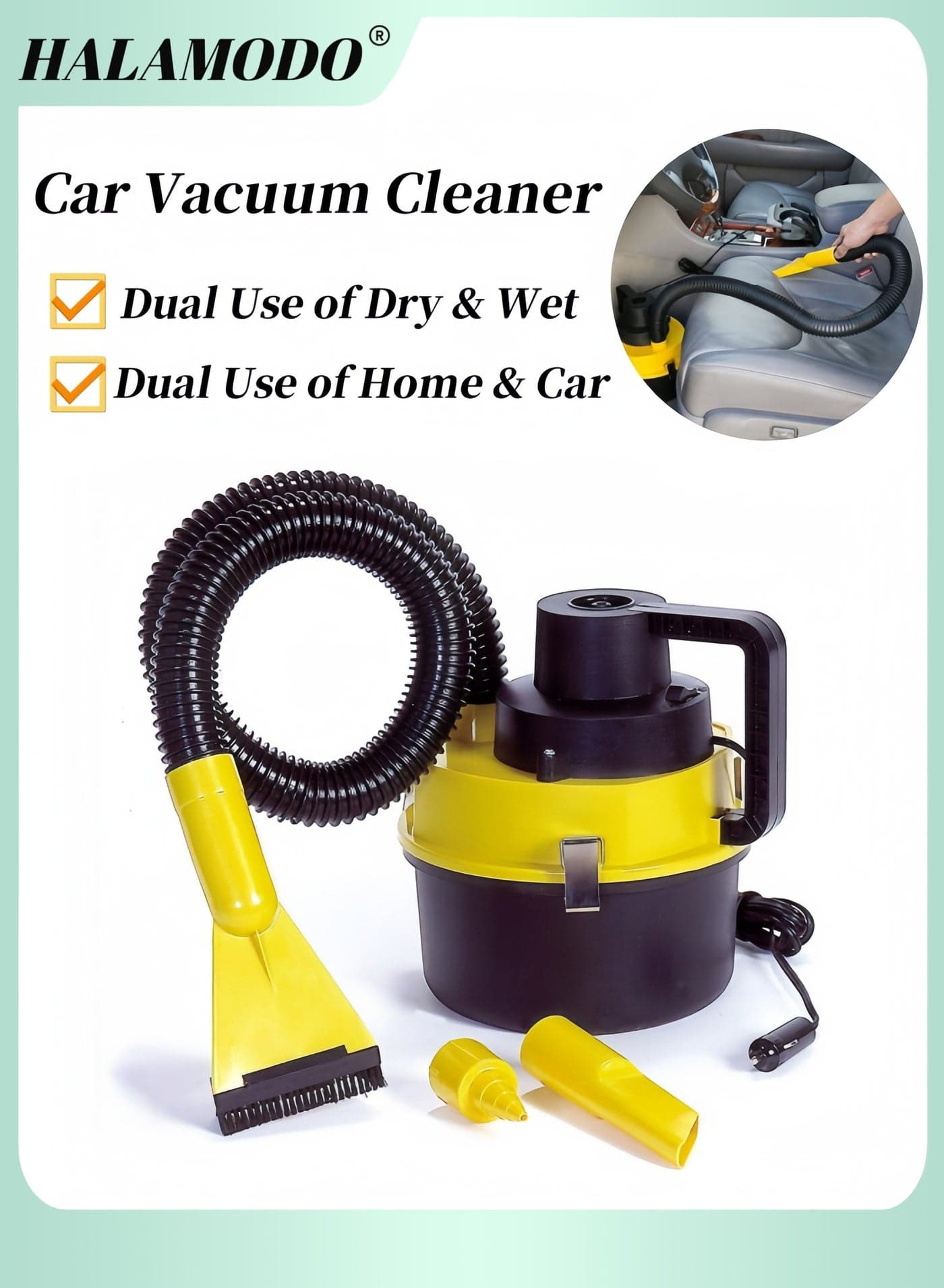 Car Vacuum Cleaner Handheld Vacuum Cleaner Wet & Dry Mini Vacuum Cleaner Portable Wider Sealing Ring Design Household Vacuum Cleaners Multifunctional Powerful Vacuum Cleaners