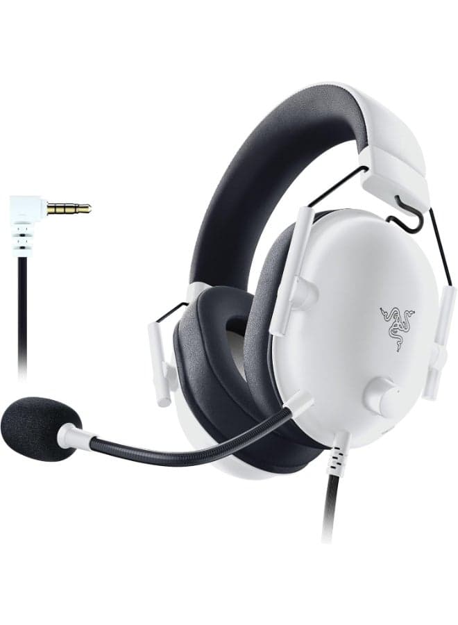 Razer BlackShark V2 X Wired Esports Gaming Headset, 7.1 Surround Sound, 50mm Drivers, 240g Lightweight Build, Noise Cancelling Mic, Hybrid Memory Foam Cushions Comfort or PC, Mac, PS4, PS5, Nintendo Switch, Xbox One, Xbox Series X|S, Mobile, White | RZ04-03240700-R3M1