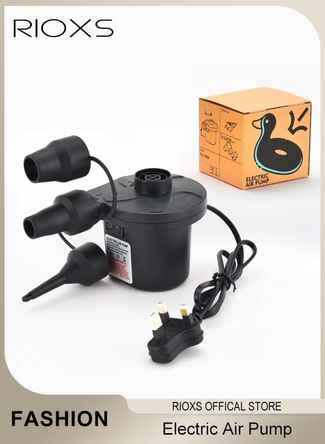 Electric Pump For Inflatables, Electric Balloon Pump With 3 Nozzles, Portable Blower Multi Nozzle Balloon Inflator, Air Mattress Pump, Quick Fill Inflator Deflator Air Pump, For Outdoor Camping Inflatable Boat Blow Up Pool Water Toy