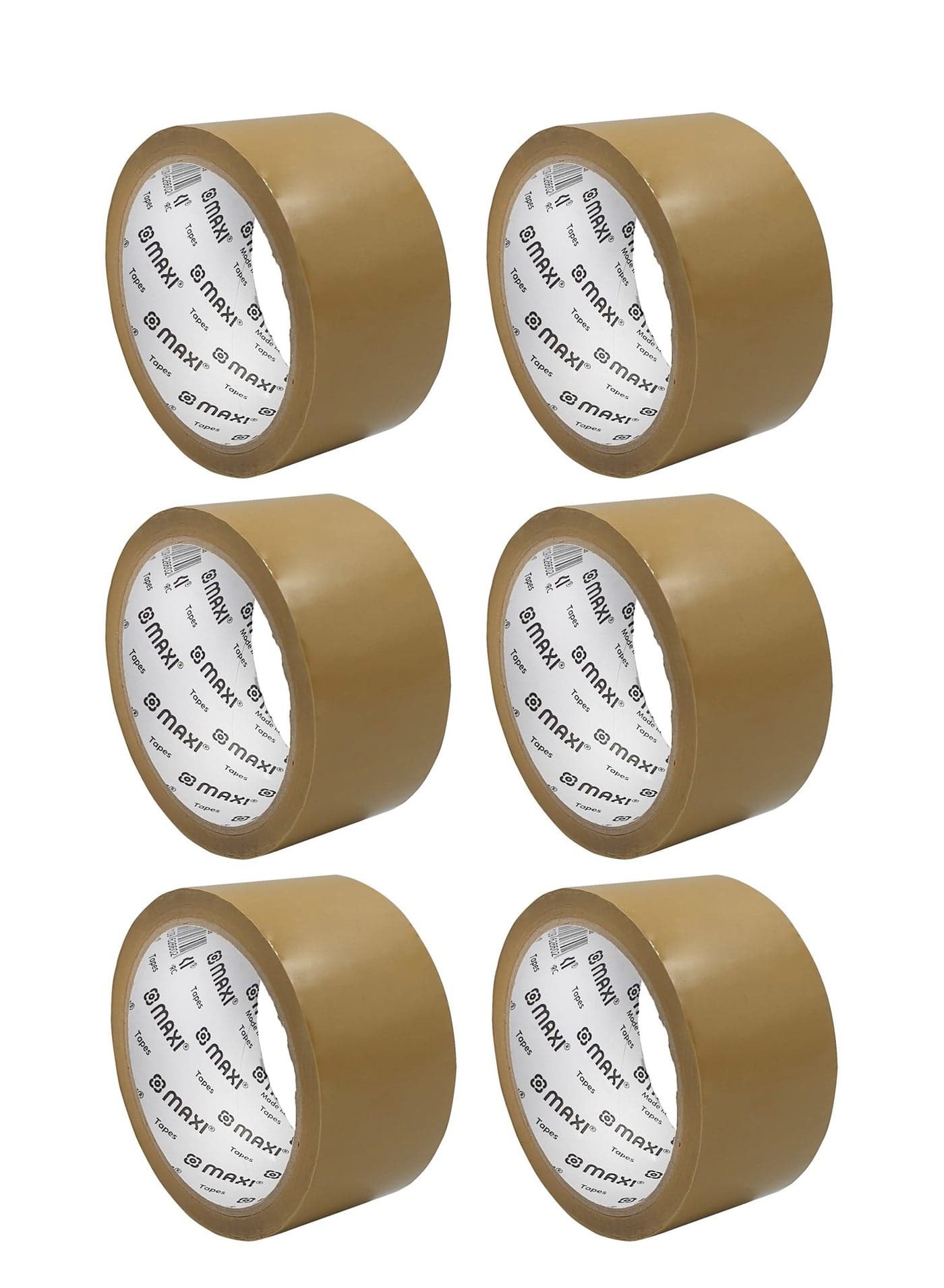 6-Piece 2 Inch Brown Packing Tape 50 Yards
