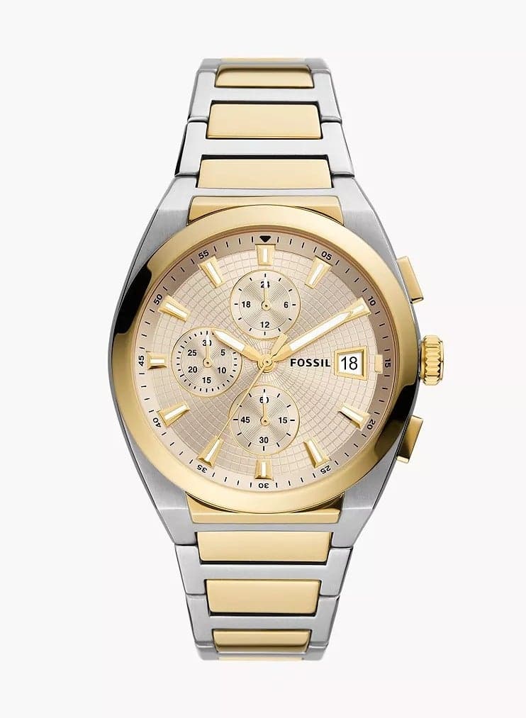 Men Chronograph Round Shape Stainless Steel Wrist Watch