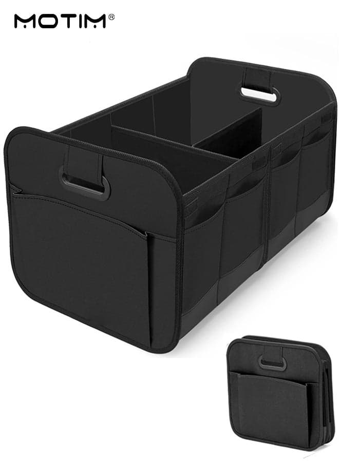 Car Trunk Organizer and Storage, 60*37*31cm, Collapsible Multi-Compartment Pockets, Waterproof Dust-proof Car Storage Box, Foldable Car Boot Organizer for Car, Trunk and SUV
