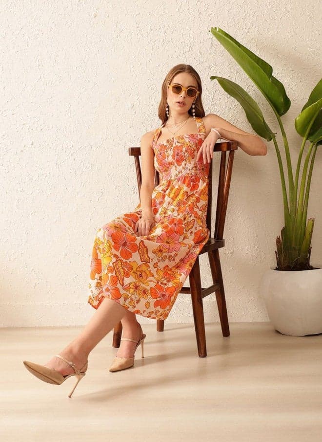 Floral Midi Dress for Women