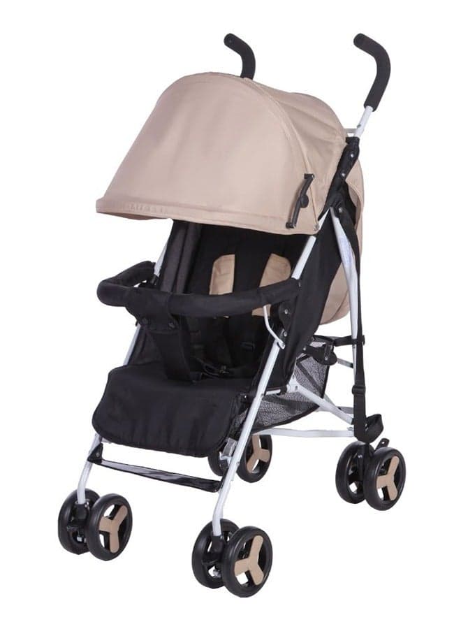 Baby Stroller for Newborns, Lightweight Travel Stroller with 5-Position Recline, Large Storage Basket & Front Suspension, Suitable from Birth to Toddler (Beige)