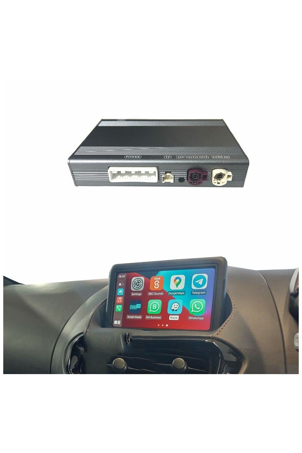 Raymos Wireless Carplay and Android Auto Interface Linux System Multimedia Upgrade for Aston Martin - Phone Mapping Local Audio and Video Playback, Supporting the Installation of AHD front and Reverse with 360 Degree Panoramic Camera