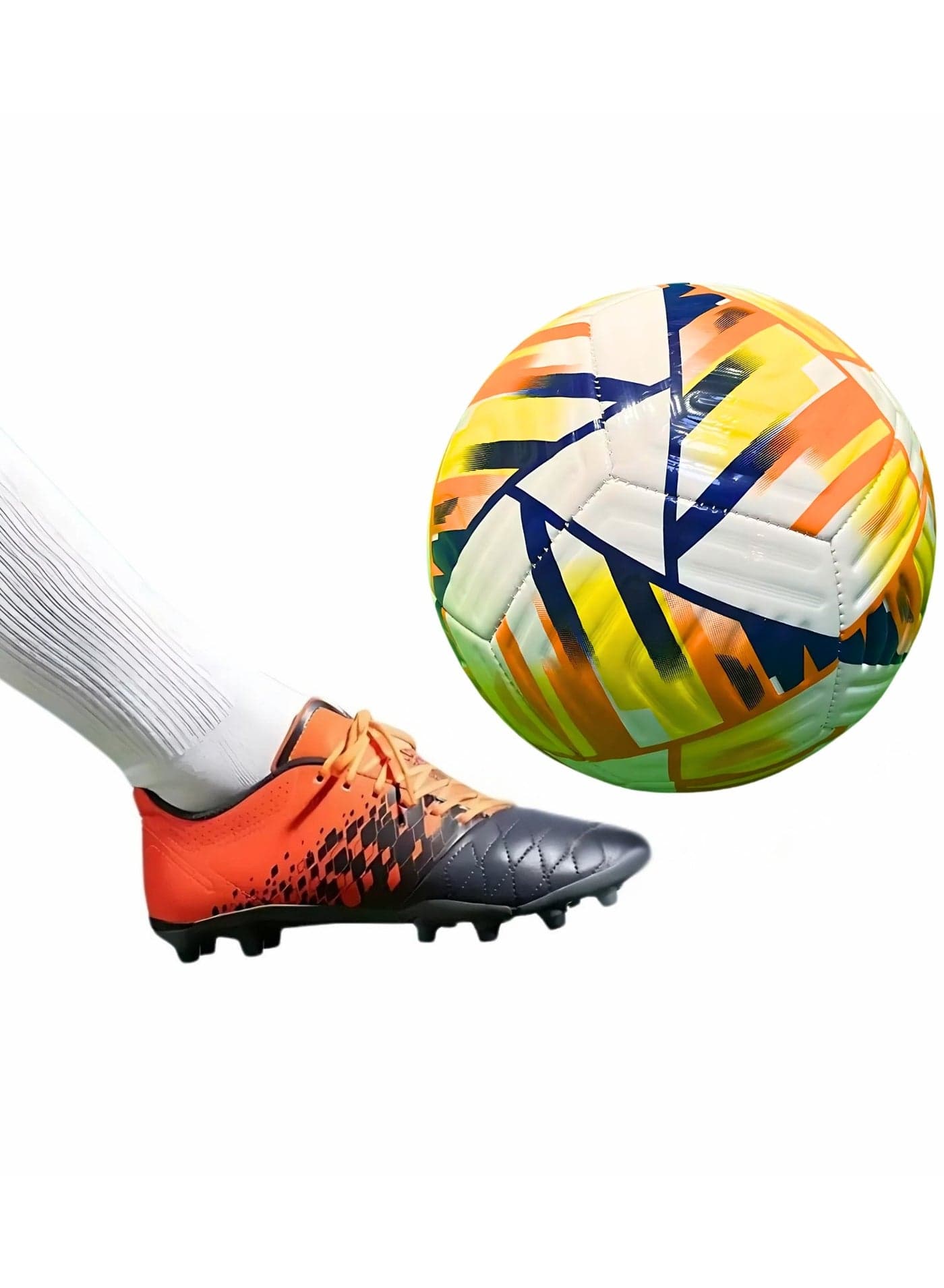 Kids Training Soccer Ball Official Ball Size 5 Durable Machine Stitched Synthetic Football with Reinforced Bladder for All Ages Ideal for Team Games Group Solo Play Training Match Practise Football Matches Competition Suitable for Grass Turf Indoor Surfaces Indoor Outdoor Beginner Professional Gifts for Birthday Boys Girls