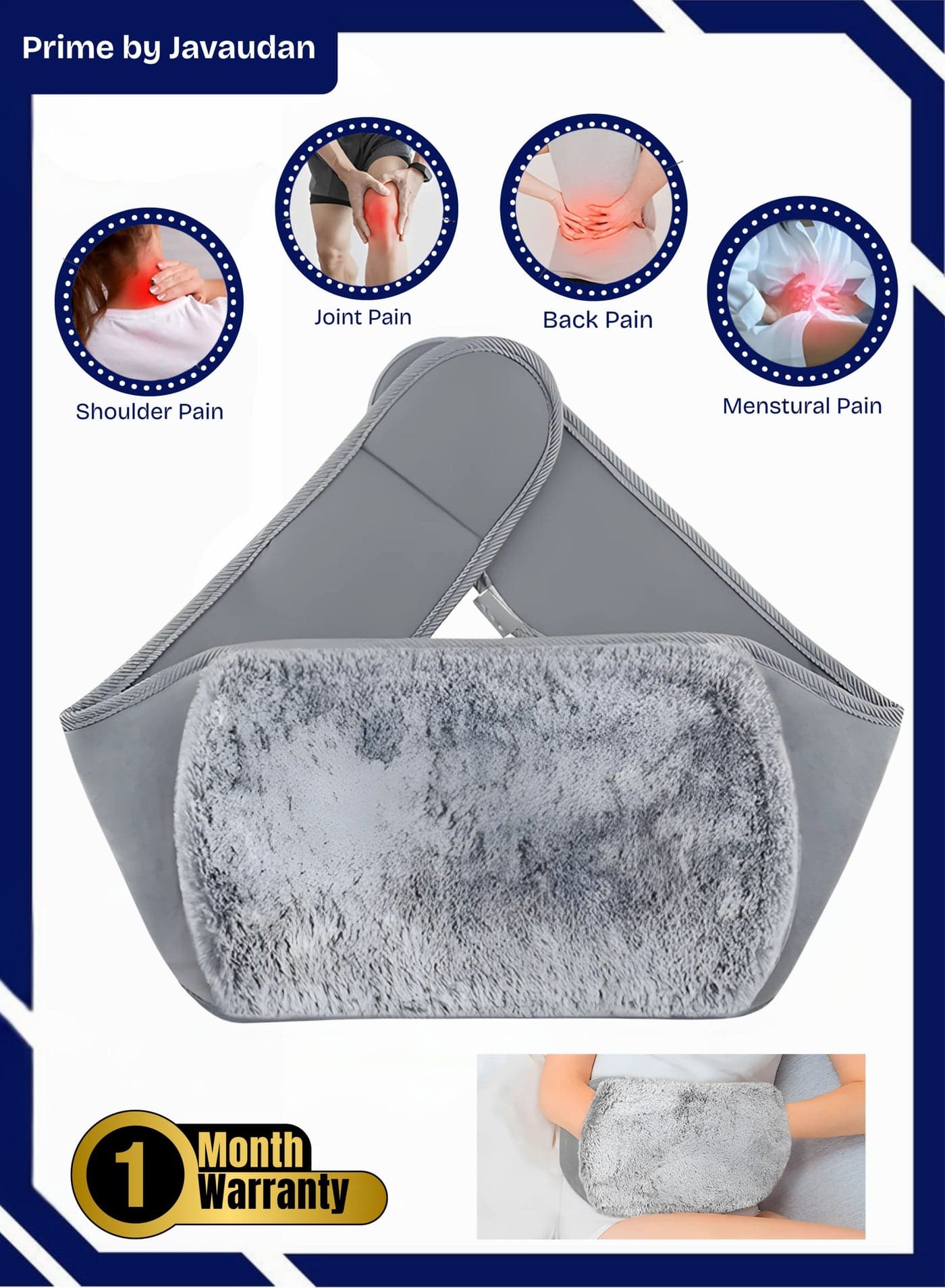 Electric Hot Water Bag Belt For Body Pain Rechargeable Heating Pad with Fleece Cover for Body Pain Relief, Hand Warmer, Arthritis Pain Relief, Menstrual Cramps, Period Pain, Hot & Cold Therapy