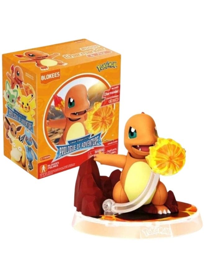 Blokees Pokémon Prologue of Adventure | Charmander Figure | Fire-Type Collectible Model Toy with Flame Effect | Official Licensed Pokémon Merchandise