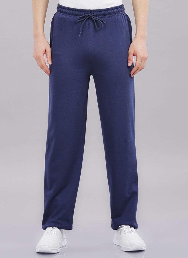 Men's Relax Fit Cotton Track Pants in Navy Blue | Color Lock Technology | No Shrinkage | Soft & Comfortable Everyday Wear