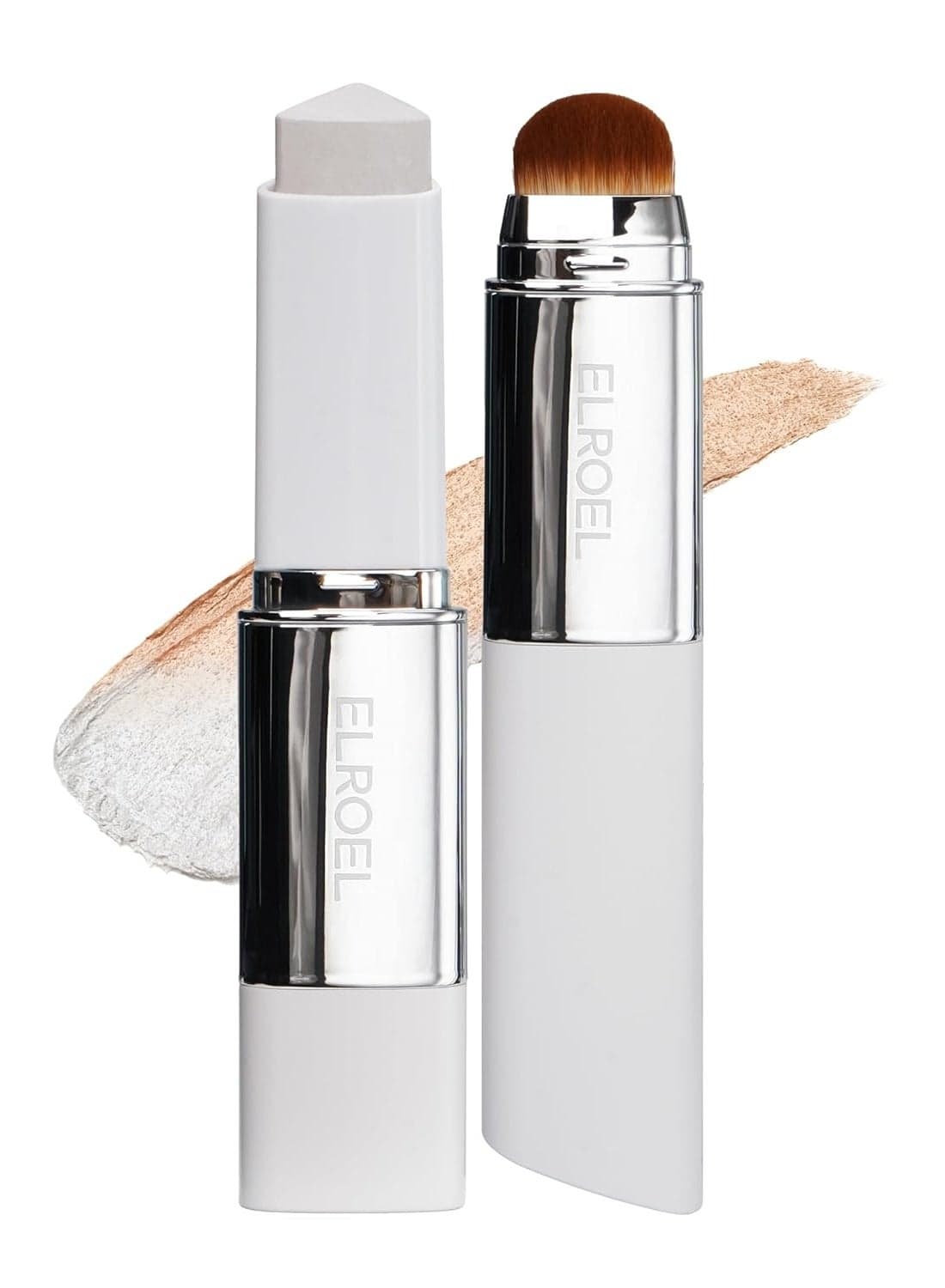 BLANC Cover Cream Stick V - Korean Color-Changing Foundation with Detachable Brush - Full to Medium Coverage Base Makeup | 201 Light | 0.45 oz