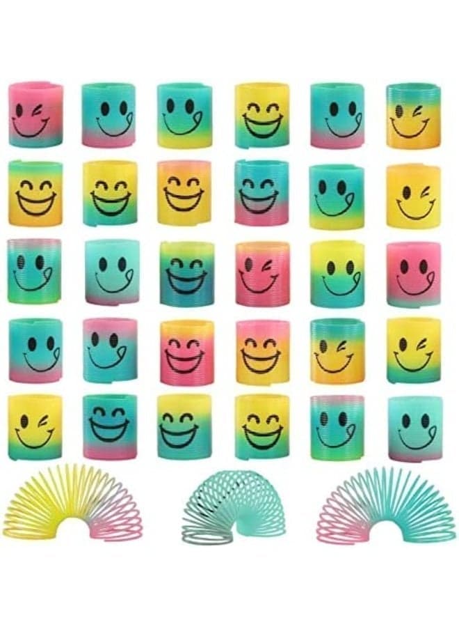 30 Pack Spring Rainbow Magic Fidget Stress Coil Mini Springs Bulk Toys For EID Party Favor Carnival Prize Birthday Goodie Bag Stuffers For Kids Boys Girls