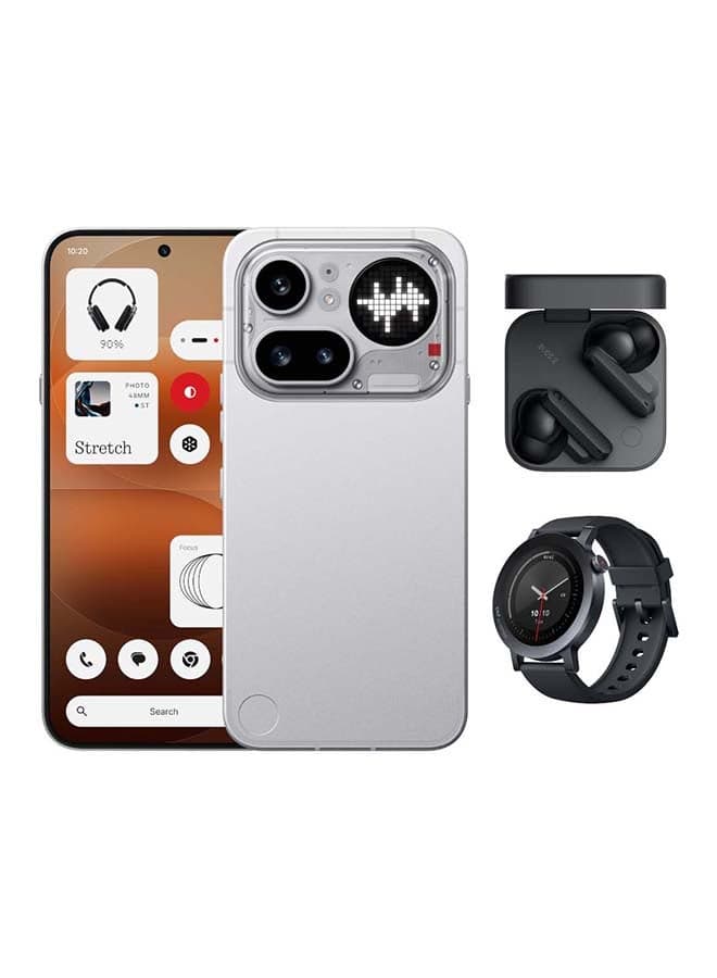 Phone 4a Pro 5G Dual SIM Silver 12GB RAM 256GB With CMF Buds 2 and CMF Watch 3 Pro - Middle East Version
