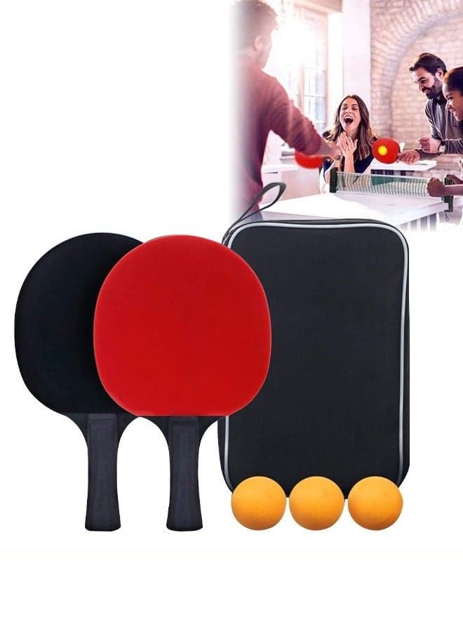 Ping Pong Paddles Set High-Performance Table Tennis Paddle with Premium Ping Pong Balls With Storage Case 2 Players Table Tennis Racket Set For Indoor & Outdoor Games