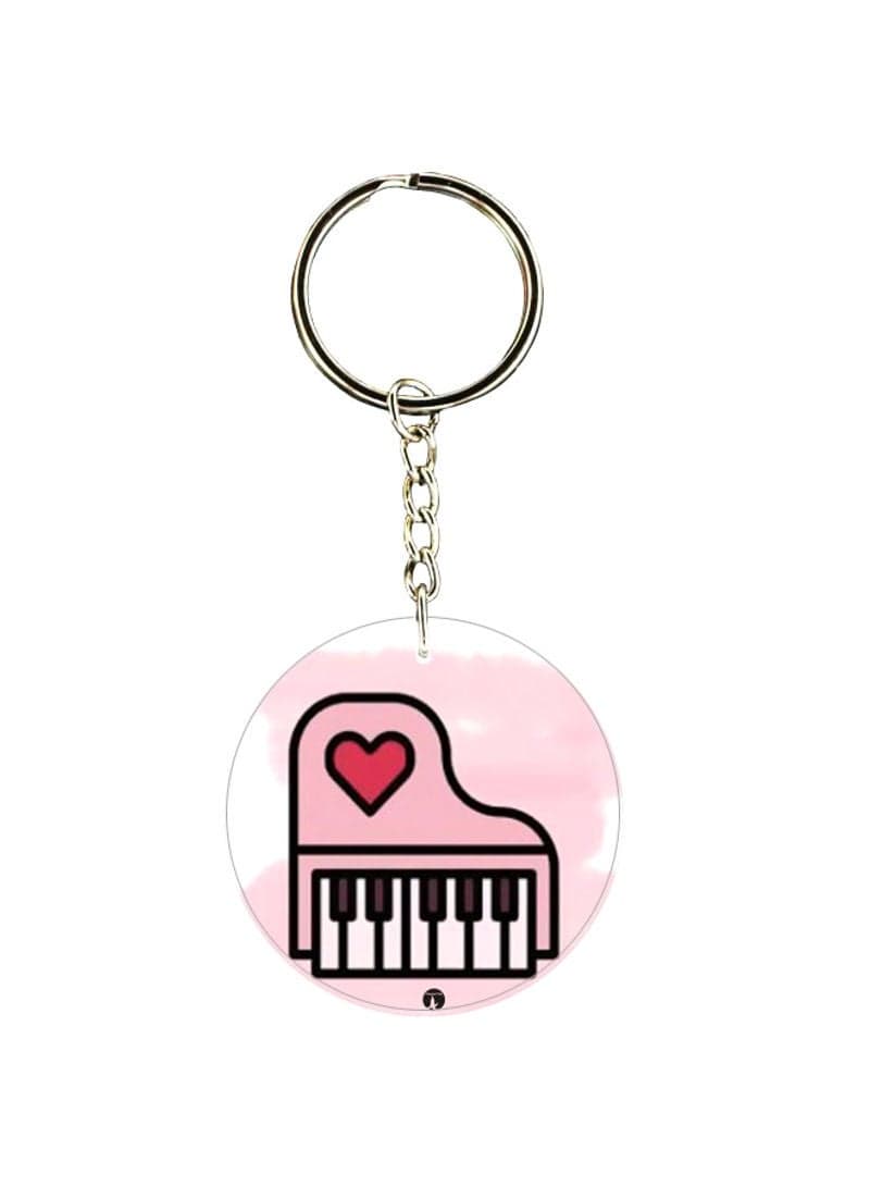 Piano Printed Double Sided Keychain