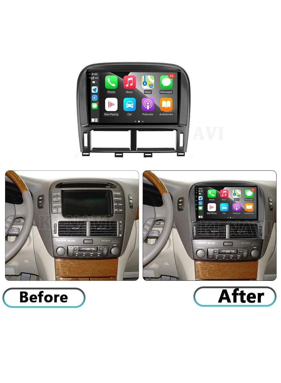 Lexus Ls430 Android Screen 8GB RAM 128 GB Memory Support Apple Carplay Android Auto Wireless QLED Touch Screen AHD Night Vision Camera Included SIM Card Support Bluetooth DSP Support Climate Control