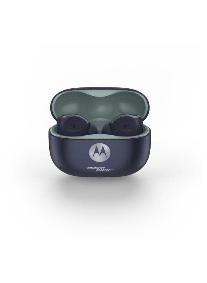 Motorola Buds 2 Plus, Sound by Bose, Wireless BlueTooth Earbuds with Fast Charge, 40 Hours Battery, Dynamic Active Noise Cancellation ( Shilouette ) SILHOUETTE