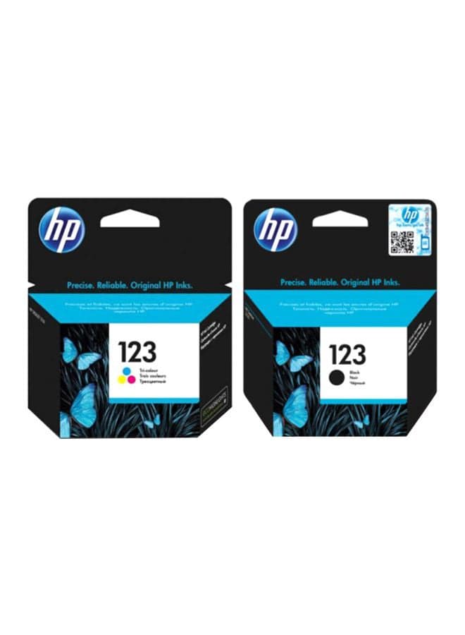 Pack of 2 HP 123 Original Ink Cartridge Set Black & Tri Colour