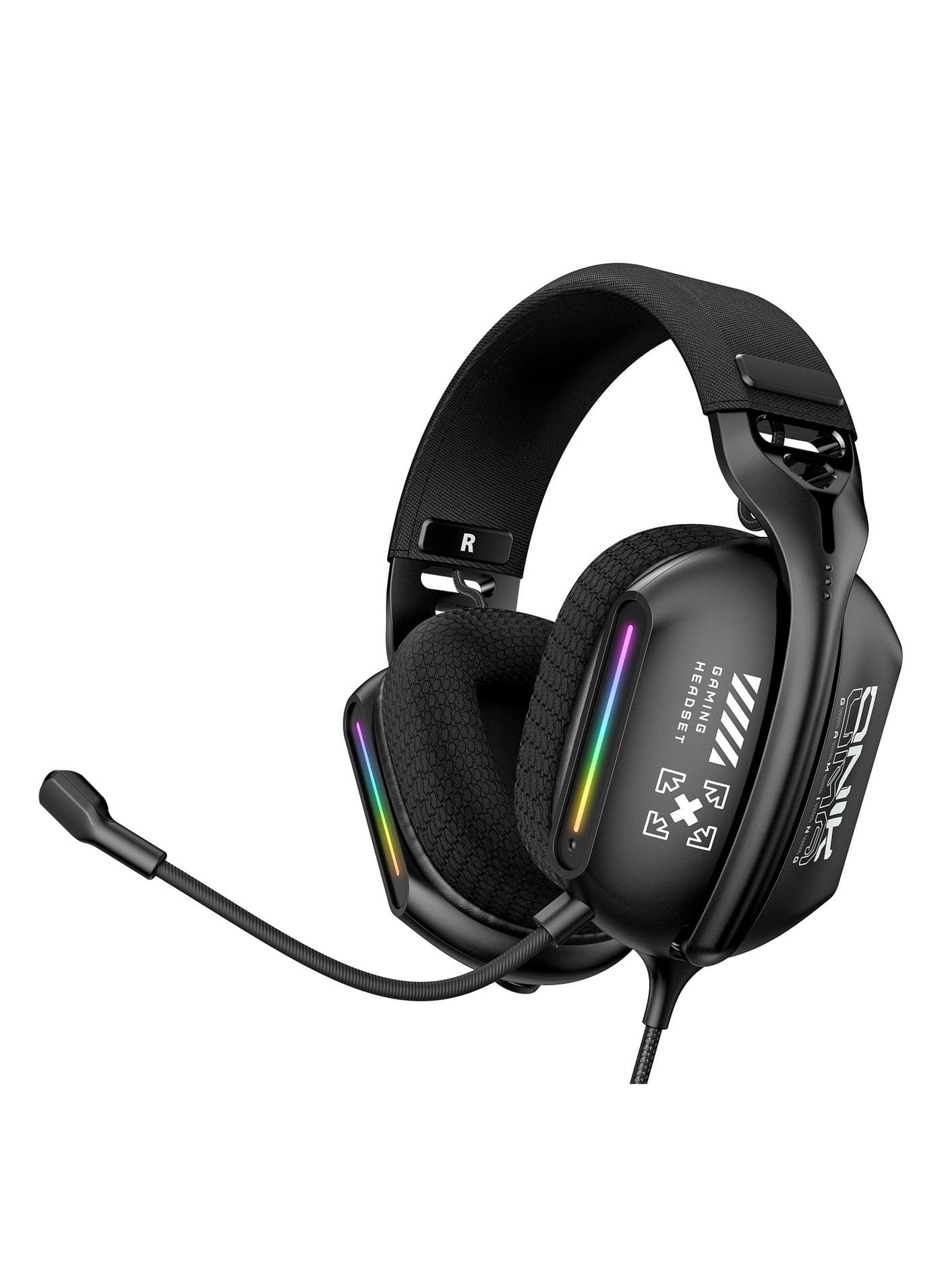 X12 Professional Gaming Headset with Mic,Gaming Headphone-Stereo Sound & LED Light & Noise Cancelling for PS4/PS5/XOne/XSeries/Nintendo Switch/PC