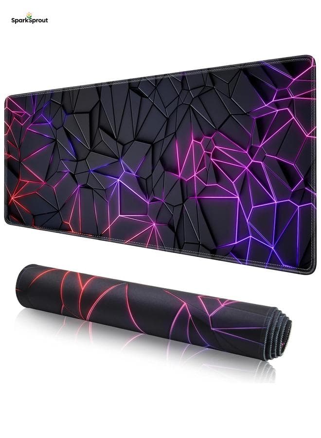 Large Mouse Pad Extended Mouse Pad Non-Slip Rubber Base Gaming Mouse pad Office Desk Mat Desk Pad Smooth Cloth Surface Keyboard Mouse Pads for Computers (3d)