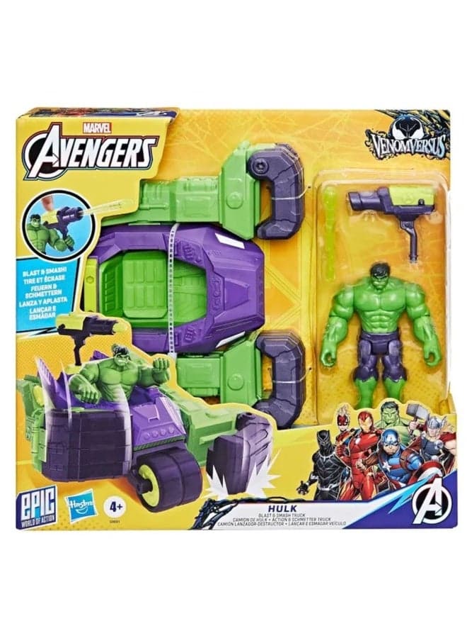 Avengers Venomversus Hulk Blast & Smash Truck Playset (10.16 Cm)