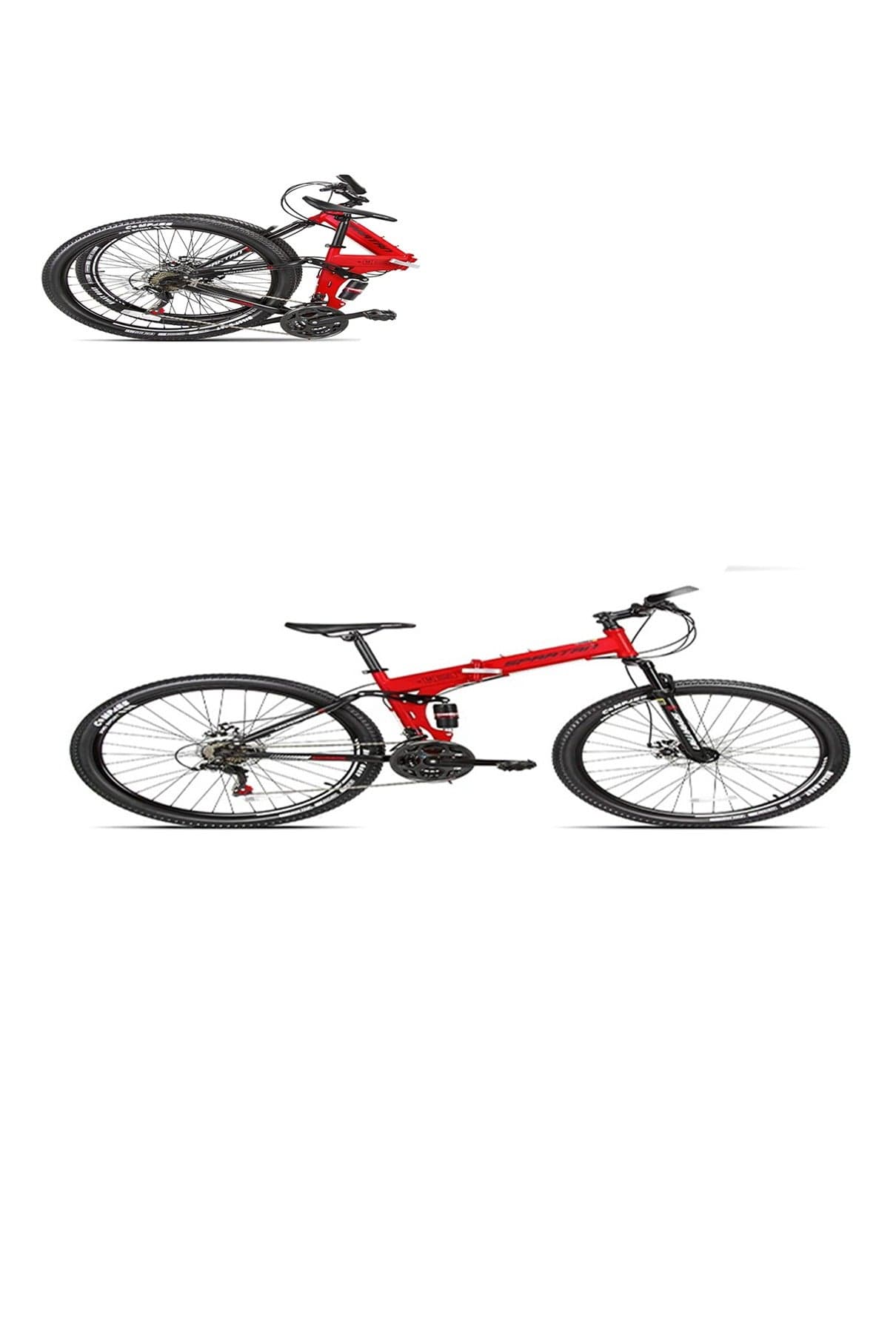 Alpha Dual Folding Bike | 26 Inch Wheel Size | 21 Speed Transmission | Red Color