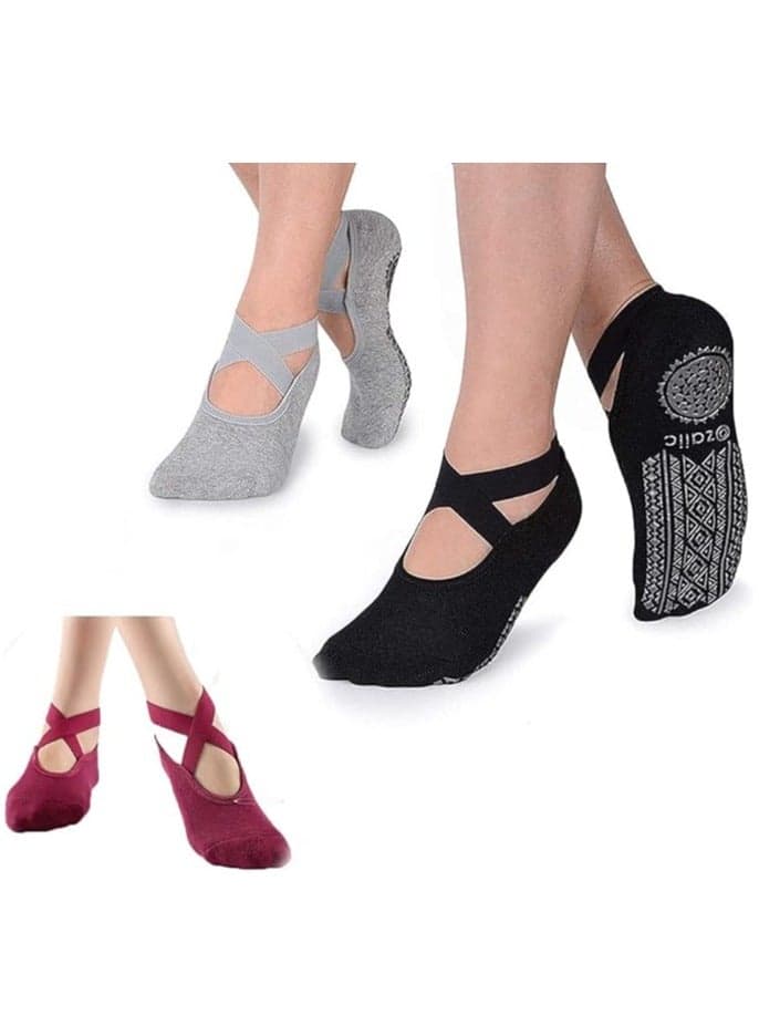 Sports Yoga Socks for Women Pack Of 3 Pairs