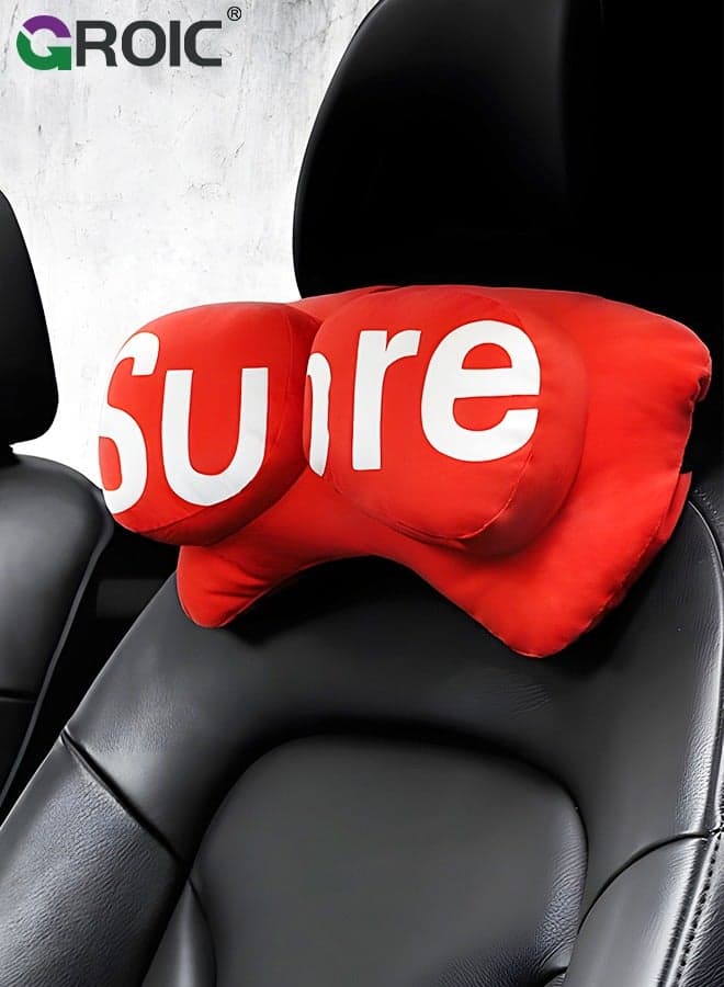 1 Pack Car Headrest Pillow Neck Support with "Sure" text, Super Cozy Car Headrest Pillow, Car Neck Pillow, Ergonomic Design, Travel Pillow Car Pillow for Neck/Back Pain Relief Creativity Car Interior Supplies
