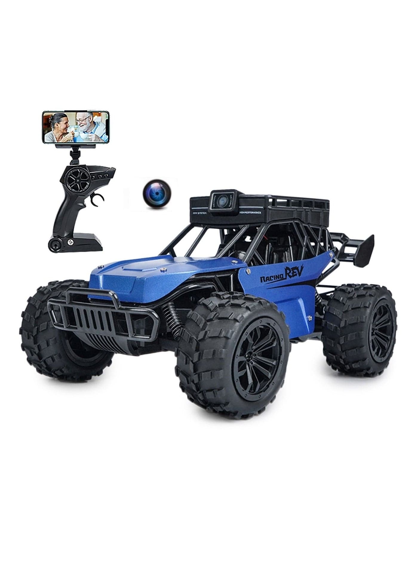 Rechargeable Remote Control RC Car With HD FPV Wi Fi Camera All Terrains Electric Toy Off Road High Speed RC Car Vehicle Truck Crawler for Children