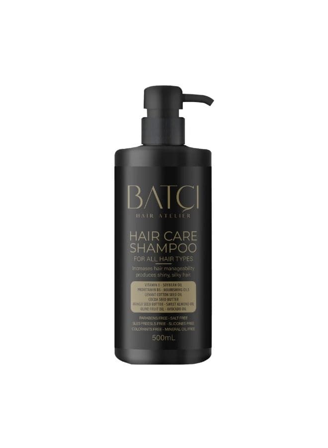 Nourish your hair daily with Batçı Hair Care Shampoo 500ml – a family-safe, sulfate-free formula enriched with Provitamin B5, Argan Oil, and Mango Butter for soft, shiny, healthy hair.