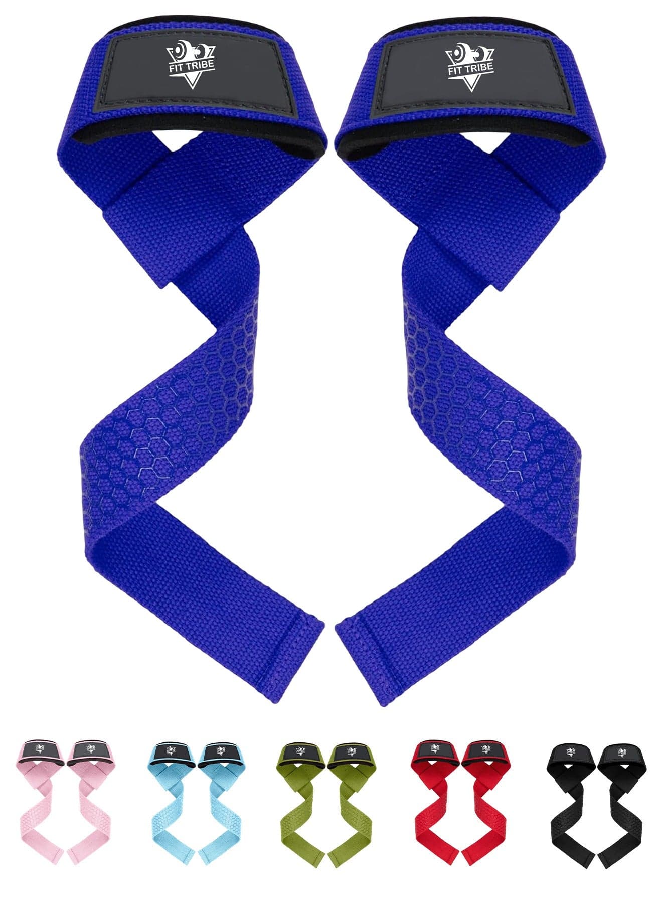 Weight Lifting Straps, Gym Straps for Weight Lifting Support, Powerlifting, Bodybuilding & Fitness, Adjustable Wrist Straps for Men & Women - Strength Training Gym Accessories (Blue)