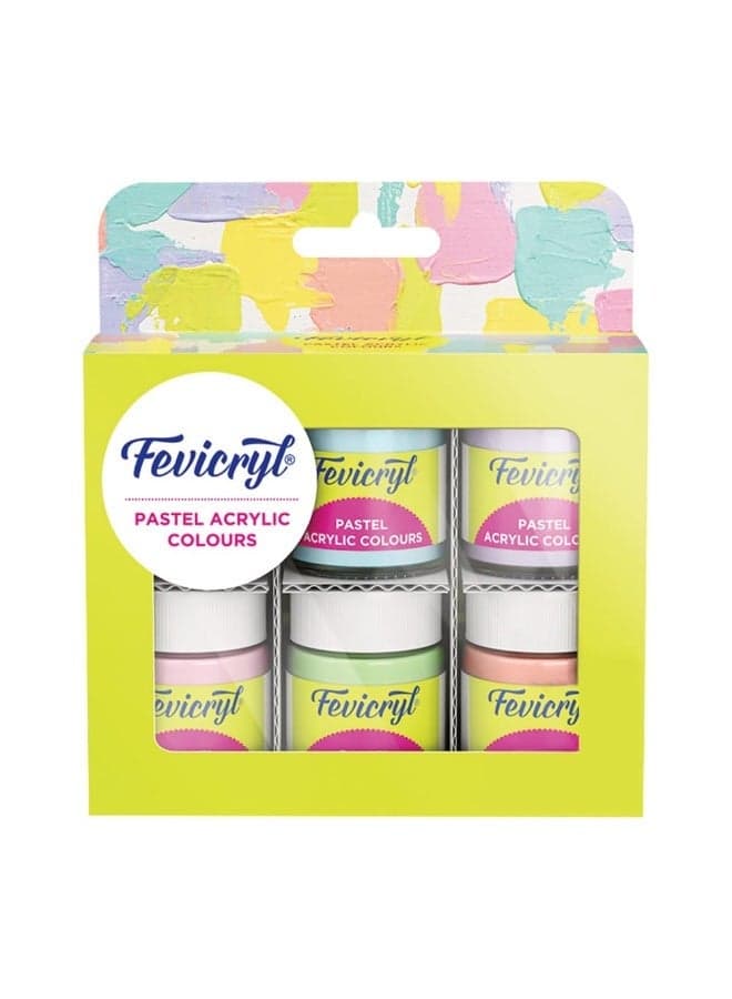 Multi Surface Pastel Acrylic Colours Kit 6 Shades X 15Ml | Ideal For Wood, Glass, Canvas, Metal, Plastic, Mould It | For Hobbyists, Artists, Diy Art And Craft