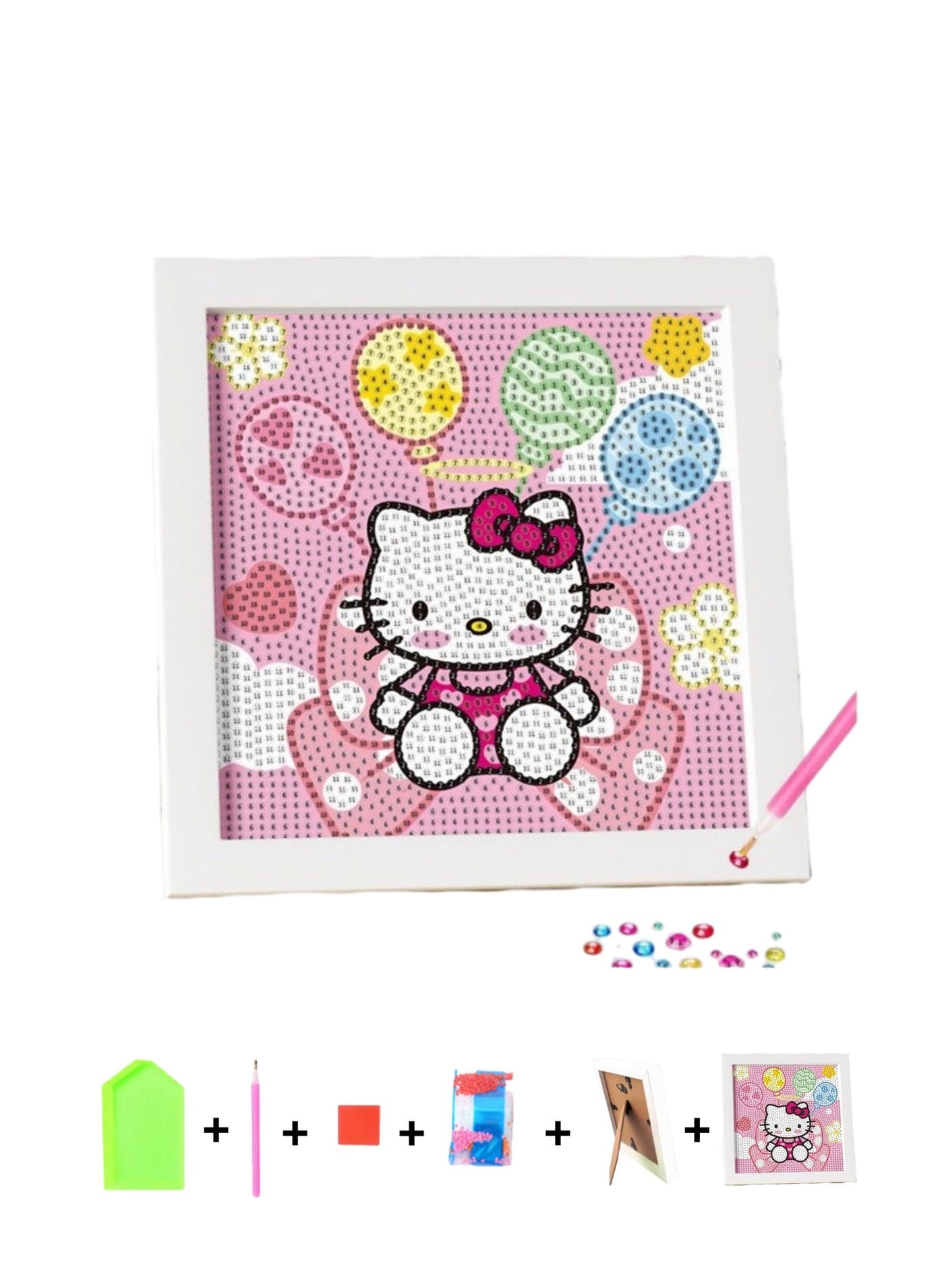 Diamond Art Set Kids Easy 5D Diamond Art Painting Set with Photo Frame, Mini Diamond Art Painting for Home Wall Decoration (6.69x6.69 Inch)