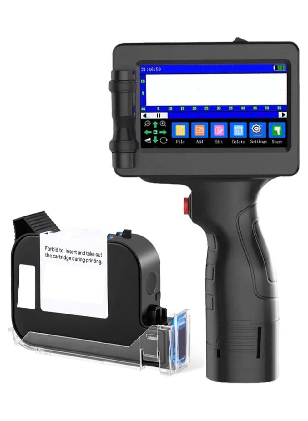 Handheld Inkjet Printer,Portable Handheld Inkjet Printer With 4.3 Inch Touch Screen Fast Drying Inkjet Printer For Logo/Image/Production Date/Number/Batch/QR Code/Barcode