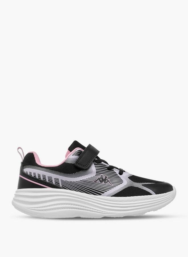 Girls' Printed Sports Shoes with Hook and Loop Closure