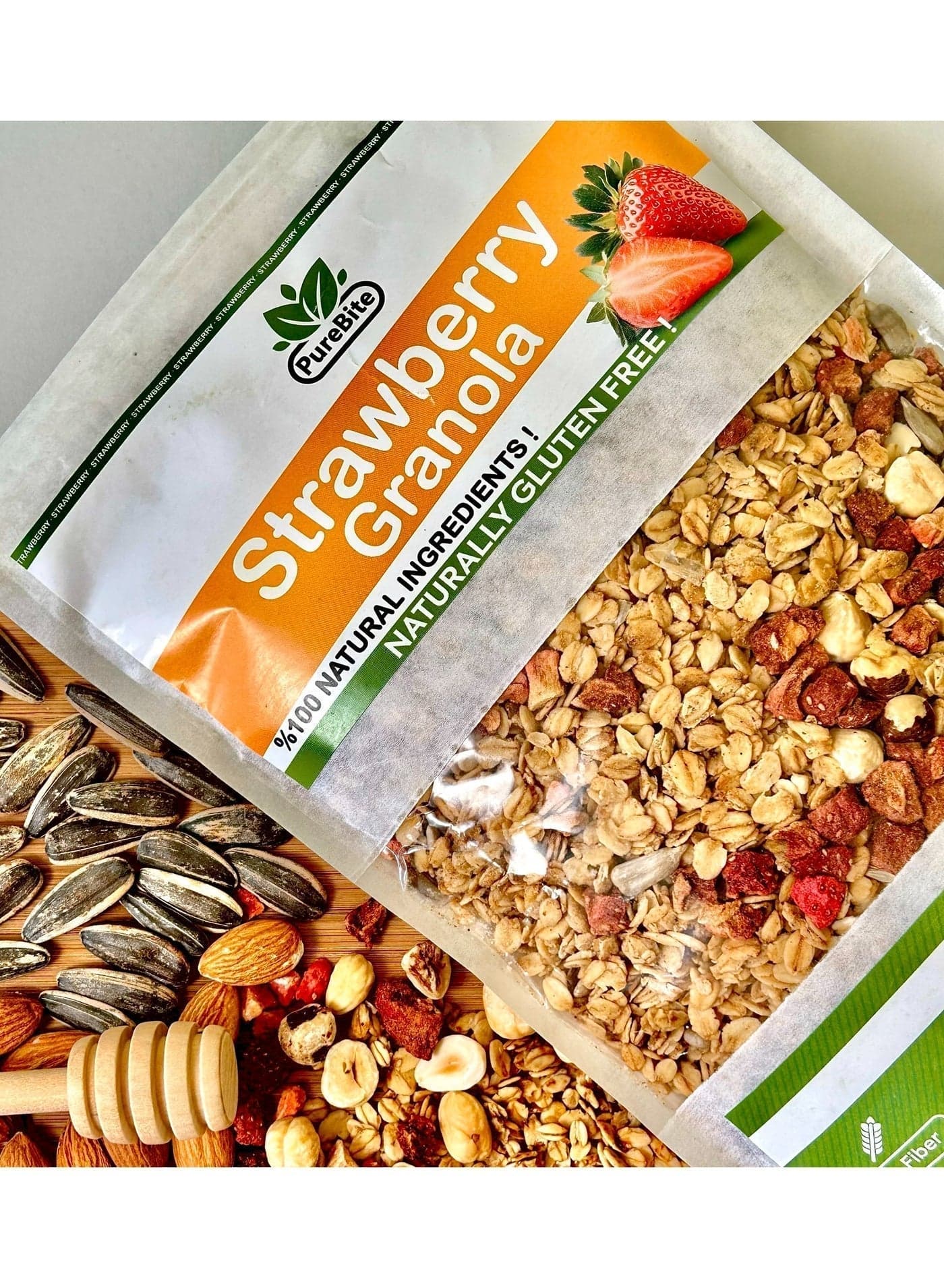%100 Natural, Gluten-Free, NO Sugar Added Strawberry Granola 300gr.