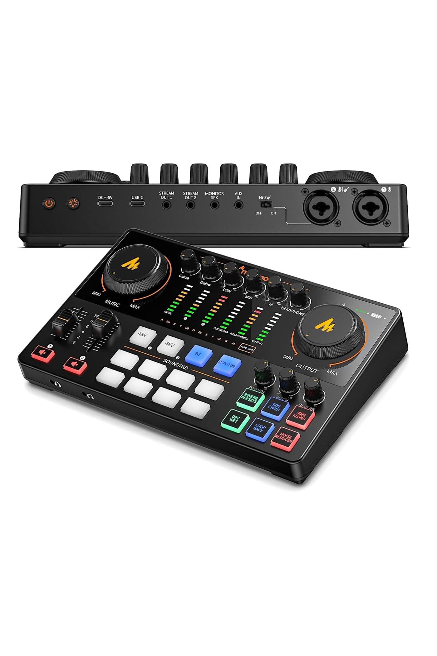MAONO Caster E2 GEN2 Audio Interface Black – Dual XLR Podcast Mixer with USB-C Connectivity, Bluetooth, Sound Effects, Voice Changer, Noise Reduction, Streaming Console, Audio Mixer for Podcasting & Broadcasting