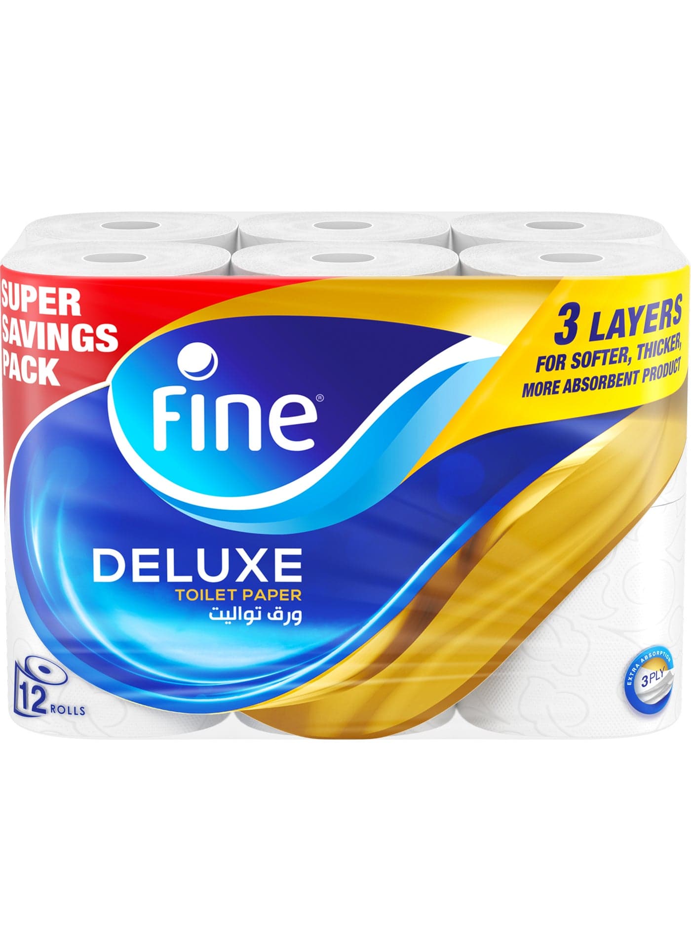 Deluxe Toilet Paper, 12 Rolls White