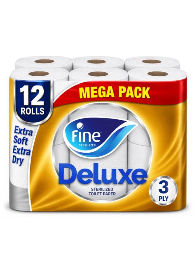 Deluxe Toilet Paper, 12 Rolls White