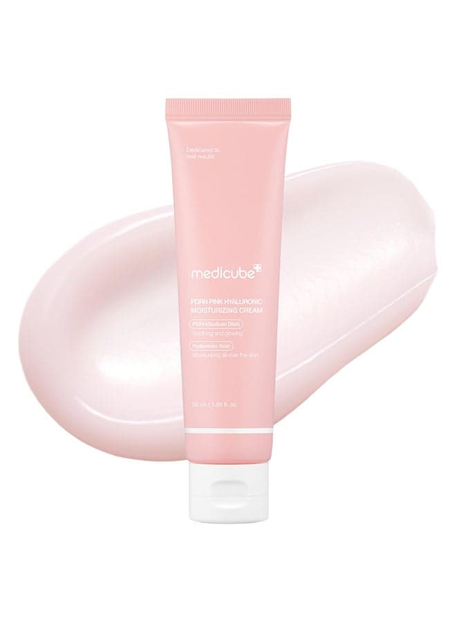 Salmon DNA PDRN Pink Hyaluronic Moisturizing Cream, Pink Soothing Cream, Hyaluronic acid, Niacinamide, Hydrating & Firming, Uneven Skin Tone, Pore Care, Korean Skincare | 50ml