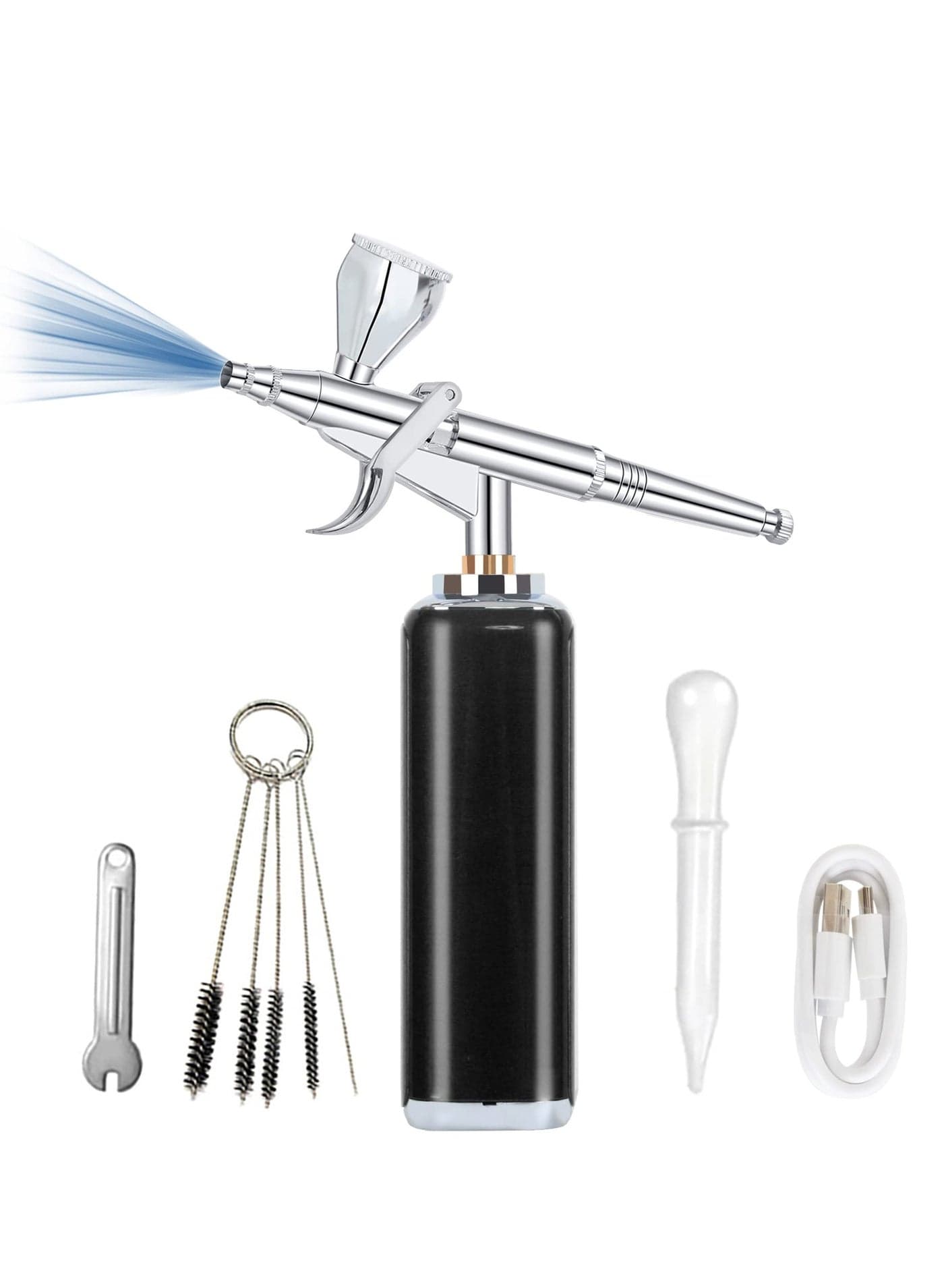 High air Flow Airbrush Kit,Portable Airbrush Compressor, Rechargeable Cordless Airbrush, Mini Air Brush, Handheld Airbrush Gun for Barber, Model Painting, Nail Art, Makeup, Tattoo