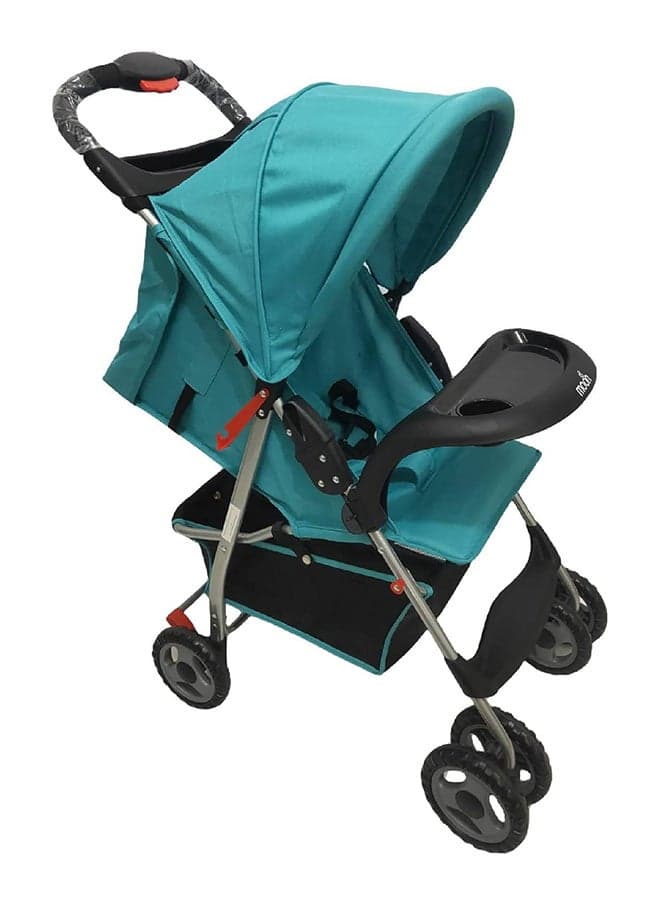 Easy One Hand Fold Stroller, Multi-Postion Reclining Seat For Infant- Cyan Blue