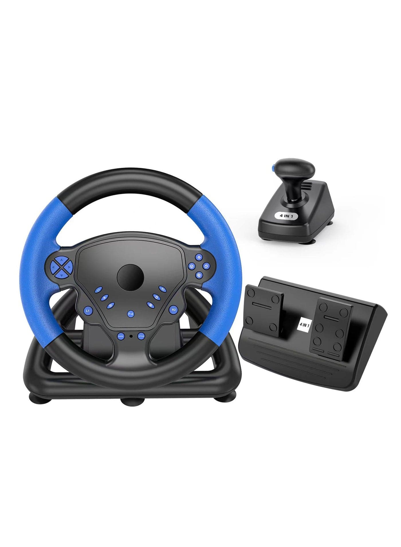 Degree Gaming Racing Steering Wheel with Pedals and Shifters Black Color Compatible with PS4 PS3 PC Android Device