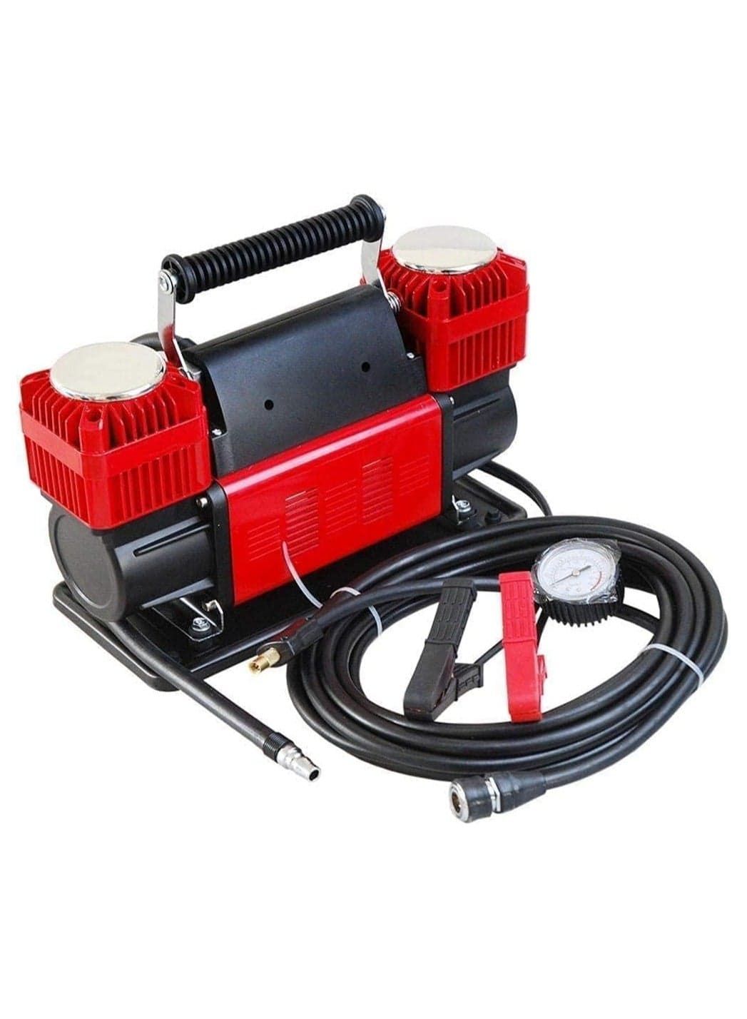 Dual Cylinder Car Air Compressor Ultra Extreme 4x4 Tire Super Air Flow Portable 300 Litter-Mints 150 PSI 12V Tire Inflator for Car,Truck, Bicycle & Other Inflatables With Carry Bag Color RED