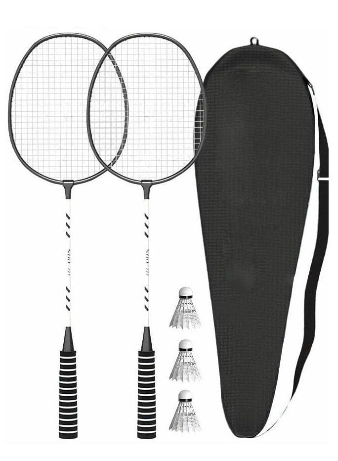 Badminton Racket + Birdie Set - Replacement Badminton Equipment for Kids + Adults - 2 Player Badminton Racket Sets