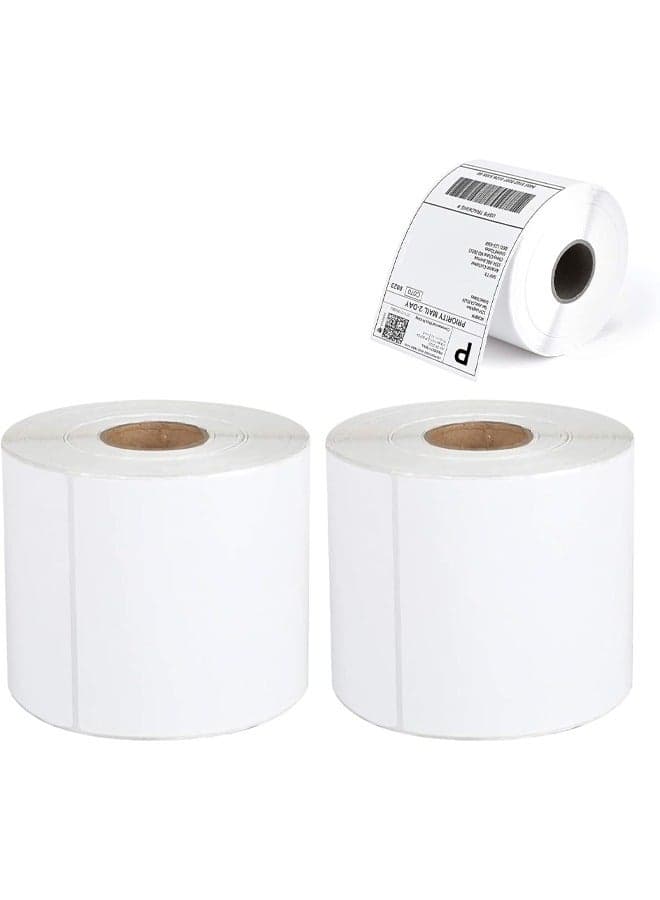2 Rolls Labels Stickers,Direct Thermal Shipping Label Compatible with Zebra Printers, Blank Shipping Labels,for Home Office Small Business Barcode Printing,100mm*150mm*350Pcs/Roll