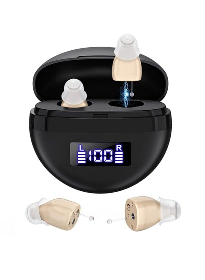 Hearing Aids Rechargeable for Seniors with Noise Cancelling, Hearing Aid Device Amplifier Low Whistling