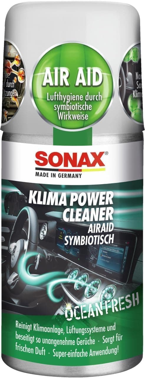 Sonax Car A/C Cleaner Spray 100mL – Air Conditioner Cleaner & Disinfectant, Car Fresheners for Odor Eliminator with Ocean Fresh Scent